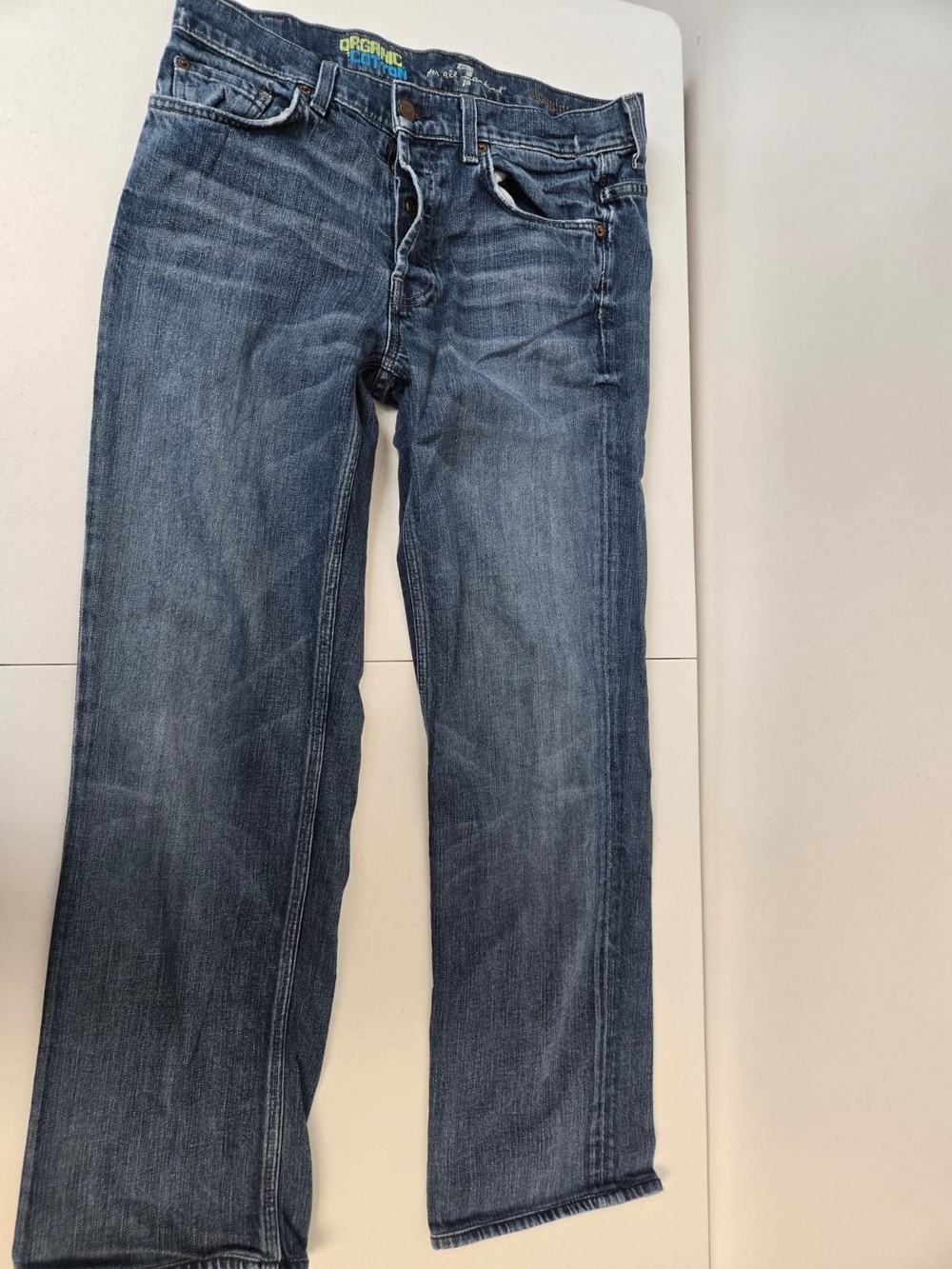 7 For All Mankind Men's Faded Blue Straight Jeans